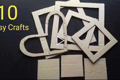 10 Easy Cardboard Craft Ideas | 10 Best Out Of Waste Craft Ideas | Cardboard Crafts