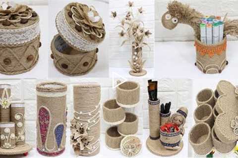 10 Craft ideas from jute and cardboard rolls | Home decor ideas