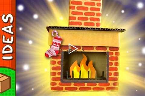 DIY Cardboard Fireplace | Christmas Craft Ideas for Kids on BoxYourself