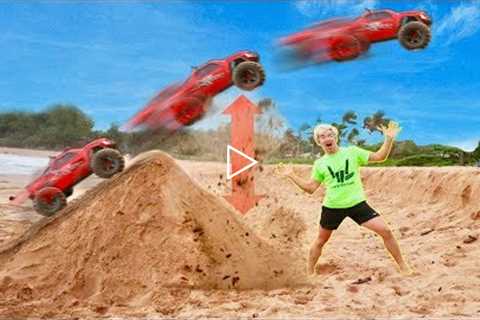 RC CAR BEACH JUMP!!