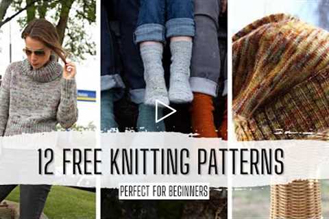 12 FREE Knitting Patterns perfect for beginner knitters | Twin Stitches Designs Knitting Podcast