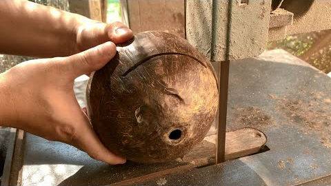 Woodworking Recycling Project // The Most Unique Coconut Lamp You've Definitely Never Seen