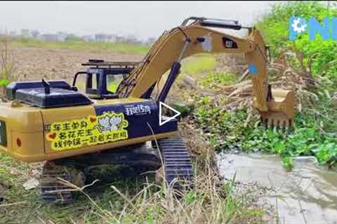 Strong Huina 336D RC Excavator Clearing Water Cannel PNM RC part 3