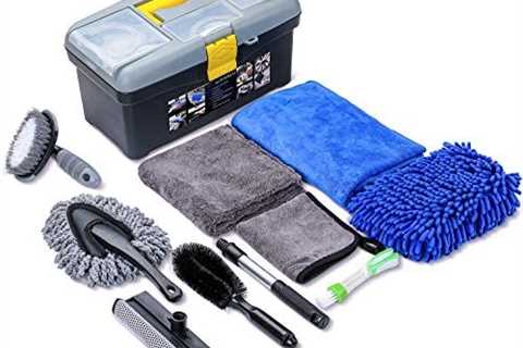 AUTODECO 10pcs Car Cleaning Tools Kit, Detailing Interiors Premium Microfiber Cleaning Cloth – Car..