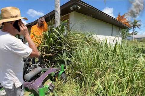 I HAD TO CALL THE COPS while mowing this RANDOM STRANGERS neglected yard for FREE!