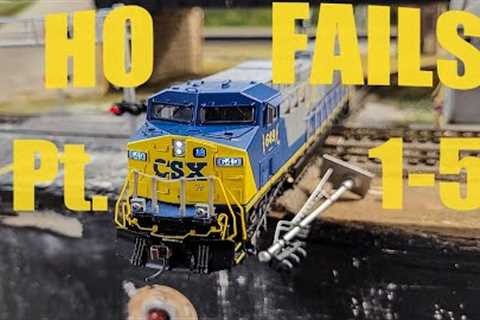 HO Scale Derailment and Fails Part 1-5!