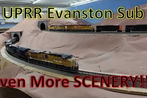 Even MORE SCENERY!! on the UPRR Evanston Sub in HO scale.  See Model Trains in action s2023e8 REPOST