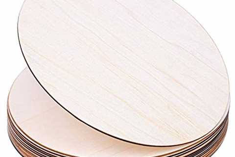 Wood Circles for Crafts, Audab 12 Pack 12 Inch Unfinished Wood Rounds Wooden Cutouts for Crafts,..