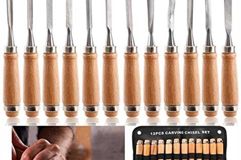 Dicunoy 13 PCS Wood Carving Tools, Gouges Woodworking Chisels, Full Size Wood Carving Knifes for..