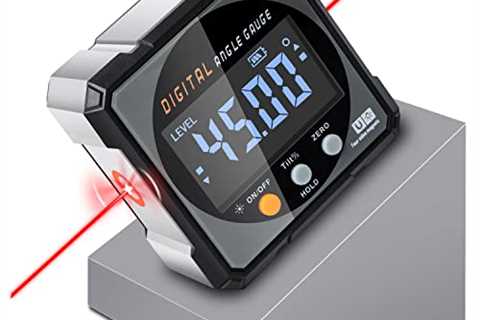 Digital Angle Finder with Electronic Laser - 4-side Strong Magnetic Angle Gauge, Cube Inclinometer..