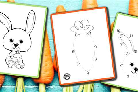 Easy Bunny Coloring Pages & Simple Bunny Dot-to-Dot Worksheets