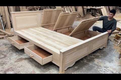 Amazing Woodworking Skills Ingenious Easy – Build A Modern Smart Bed With Secret Storage Compartment