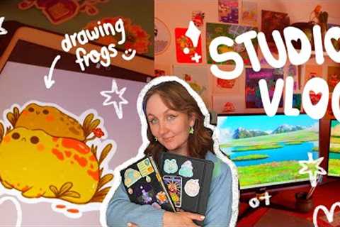 ✿ march art studio vlog ✿ designing enamel pins, making stickers, shop update prep, nz trip + more!