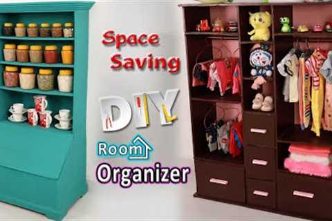 Space Saving!!.. DIY Room Organizer | Cardboard Crafts | DIY Projects