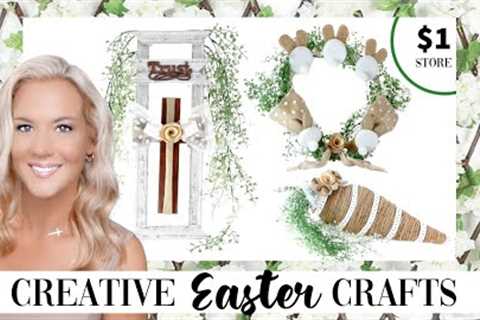 Creative EASTER Crafts Using Dollar Store Items! ~ Dollar Tree DIYS ~ NEUTRAL Easter Decor Crafts!