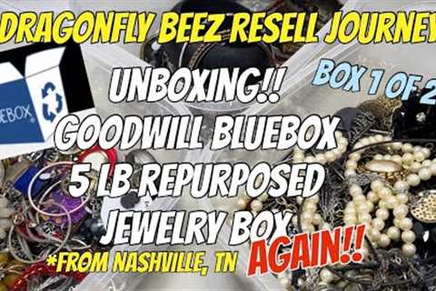 4/9/23 Goodwill Bluebox 5lb Repurposed Jewelry Box UNBOXING Box 1 of 2 #goodwillbluebox #jewelry