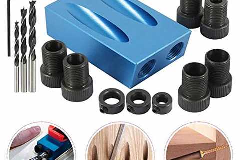 Queta Pocket Hole Jig Kit,14pcs/Set 15 Degree Angle Oblique Hole Locator Positioner Drilling Bits..