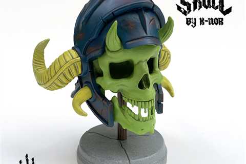 K-NOR ( @itskaynor ) Warrior Skull resin bust drops May 12th at @TenaciousToys