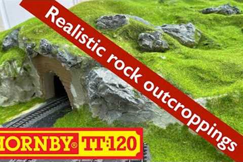 Building a Hornby TT 120 model railway 6 -Static grass and realistic rock faces