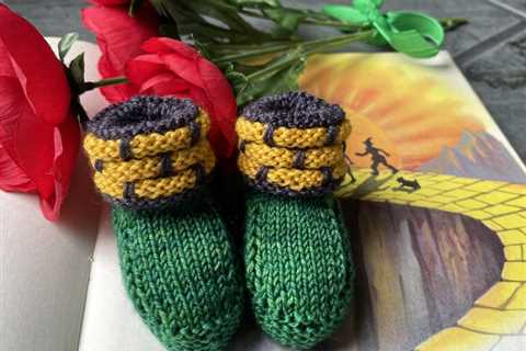 Knit a Fun Pair of ‘Yellow Brick Road’ Baby Booties!