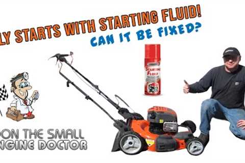 Lawnmower Only Starts With Starting Fluid! Step By Step Repair!