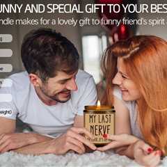 Homsolver Birthday Gifts for Women, Funny Gifts for Best Friend Women – My Last Nerve Candle –..