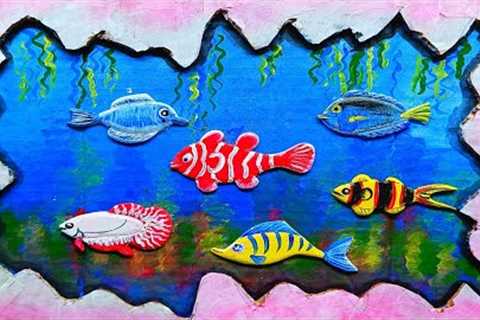 Beautiful Fish Craft Making With CardBoard and PVC Board | Fish Craft  Wall Decor | Wall Hanging