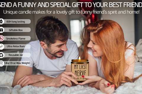 Homsolver Birthday Gifts for Women, Funny Gifts for Best Friend Women – My Last Nerve Candle –..