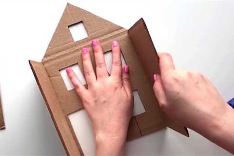 4 ideas for miniature houses | DIY Miniature cardboard house | Cardboard craft idea