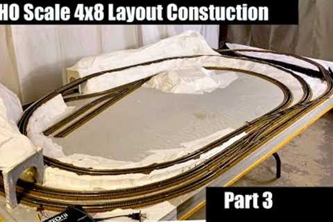 Building a 4x8 HO Train Layout Part 3 - Model Railroad Construction & More!