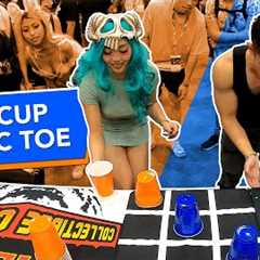 Challenging Strangers at Anime Expo | Flip Cup Tic Tac Toe