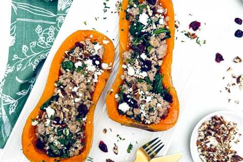 Ground Pork Stuffed Butternut Squash