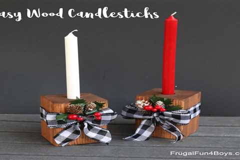 Easy Wood Candle Holders {Kid Made!}