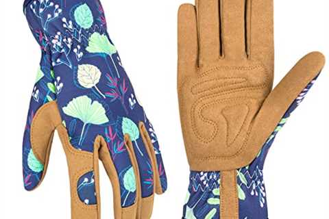 Women's WOHEER Leather Gardening Gloves, Scratch-Resistant & Breathable