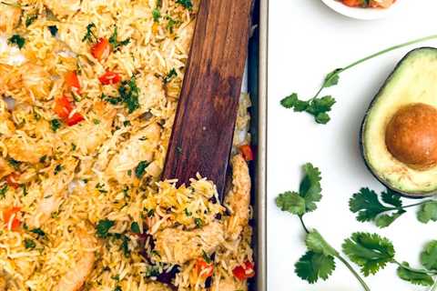 Sheet Pan Fajita Chicken + Rice