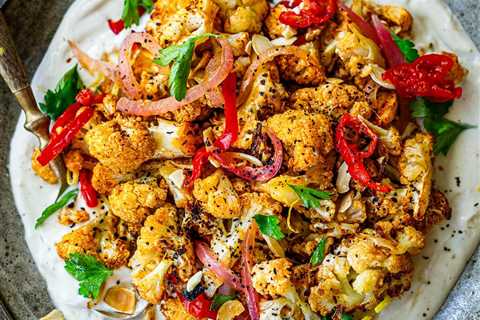 Crispy Cauliflower with Tahini Yogurt